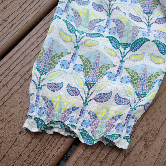 Tory Burch Silk Pastel Mosaic Tassel Tie Romper - Picture 3 of 8